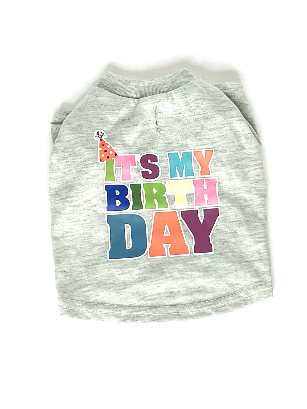 Cat/Dog Gray "It's My Birthday" Graphic Tee Size Small